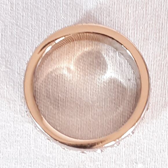 Rose Gold Tone Band Ring Sparkling Clear Stone Accents - Picture 4 of 7